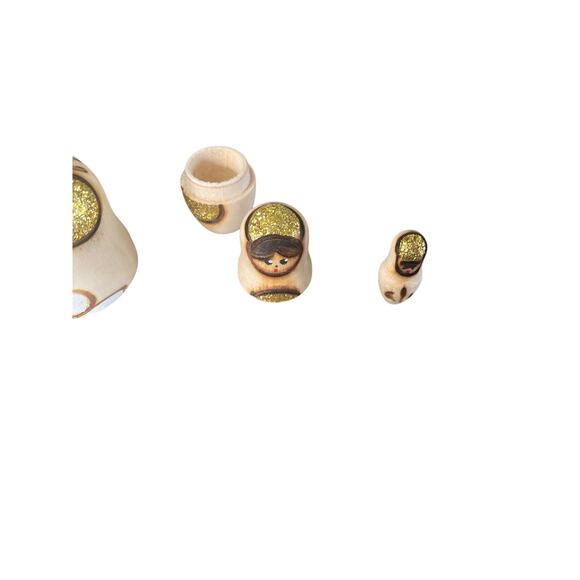 Wooden Nesting Dolls Stacking Dolls Set of 5 USSR - Picture 5 of 7